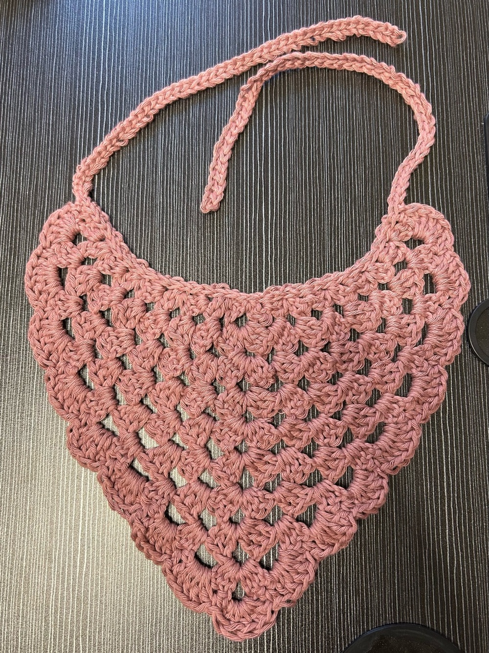 Handmade Crocheted Bandana Headband — Mauve — 100% Cotton